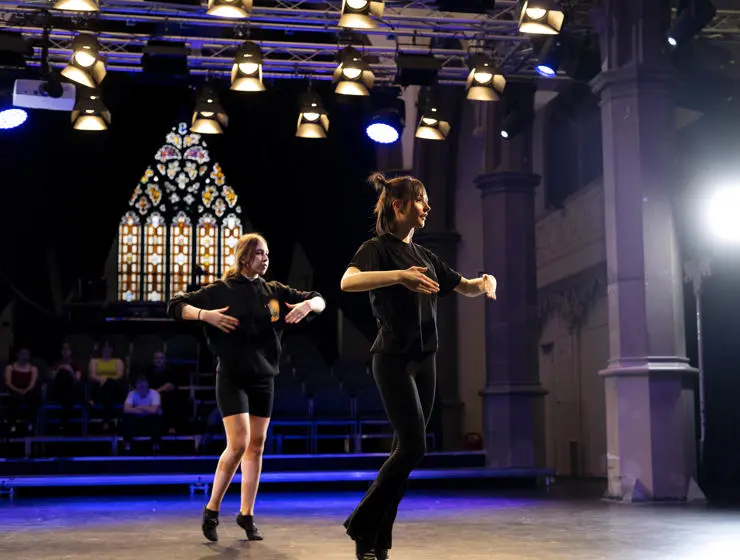 Students in a dance class in St Peter’s Arts Centre