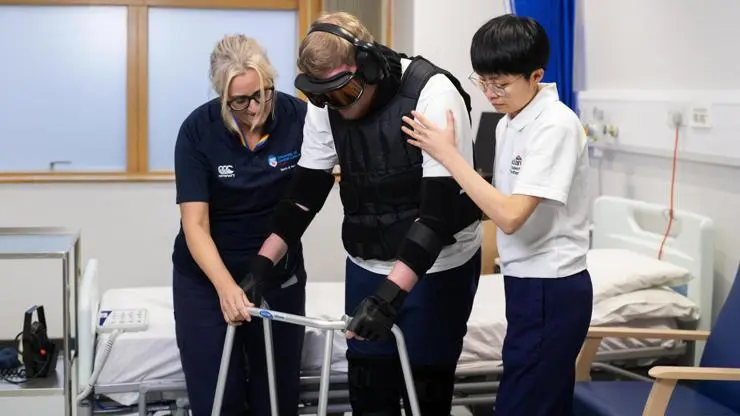 Simulated aging suits to enable learners to understand and empathise with their patients.
