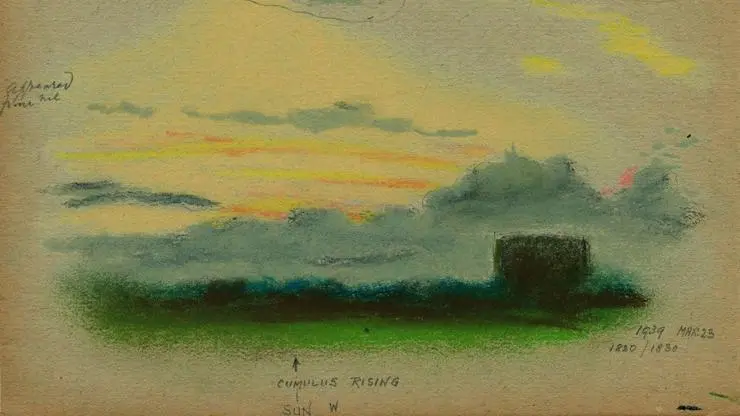 Drawing of Cumulus Rising by George Gibbs