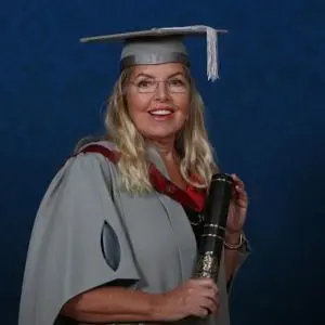 woman in graduation robe