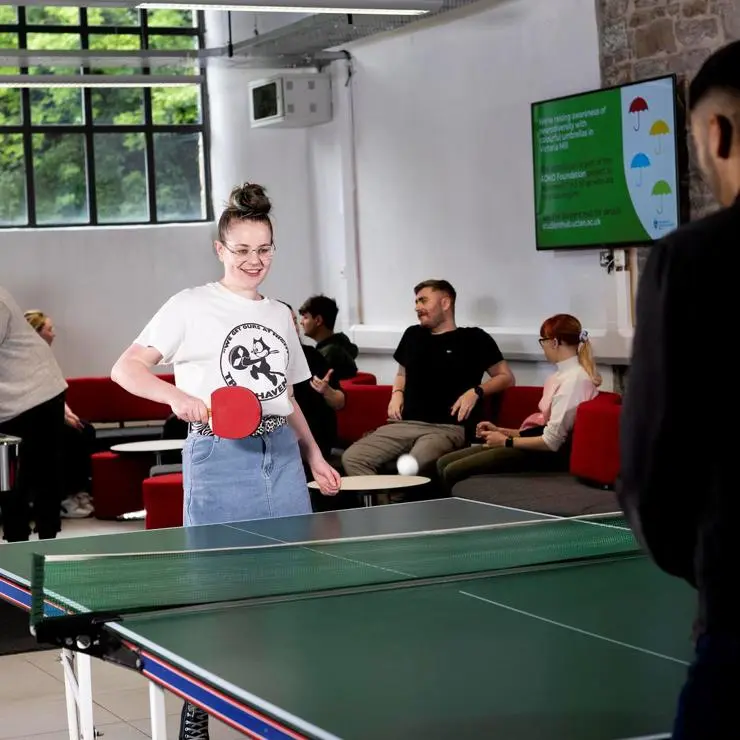 Enjoy a game of table tennis on campus.