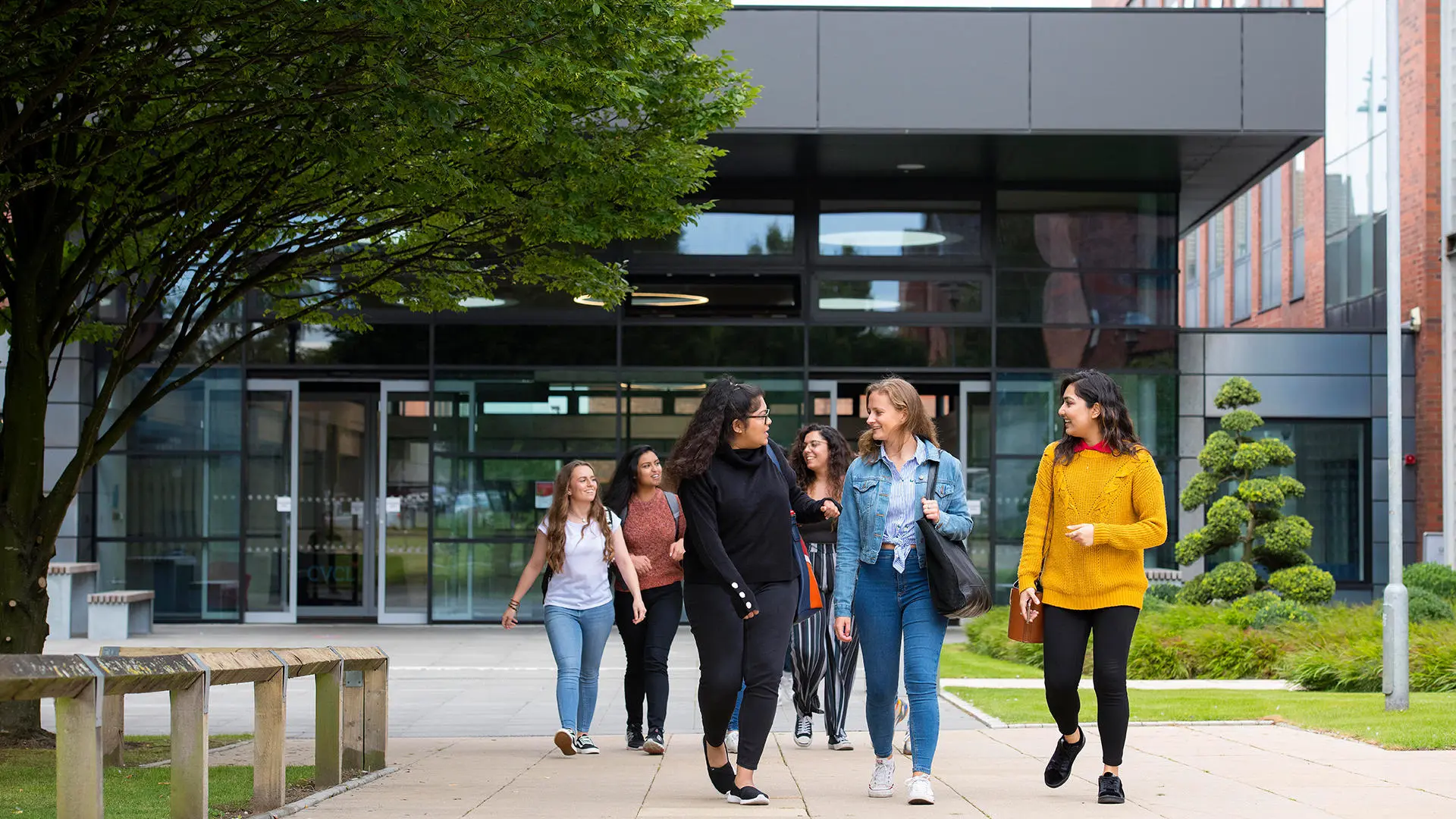 Students walking on Preston Campus