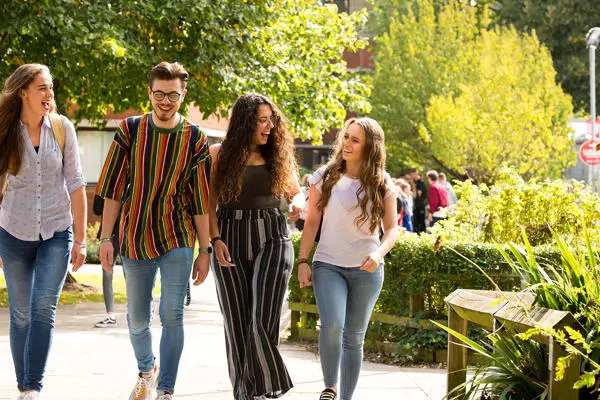 Students walking on Preston Campus