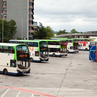 Preston buses parked at bus station.