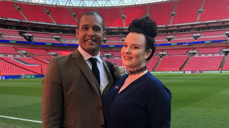 Ex-professional footballer Clarke Carlisle and his wife Carrie.