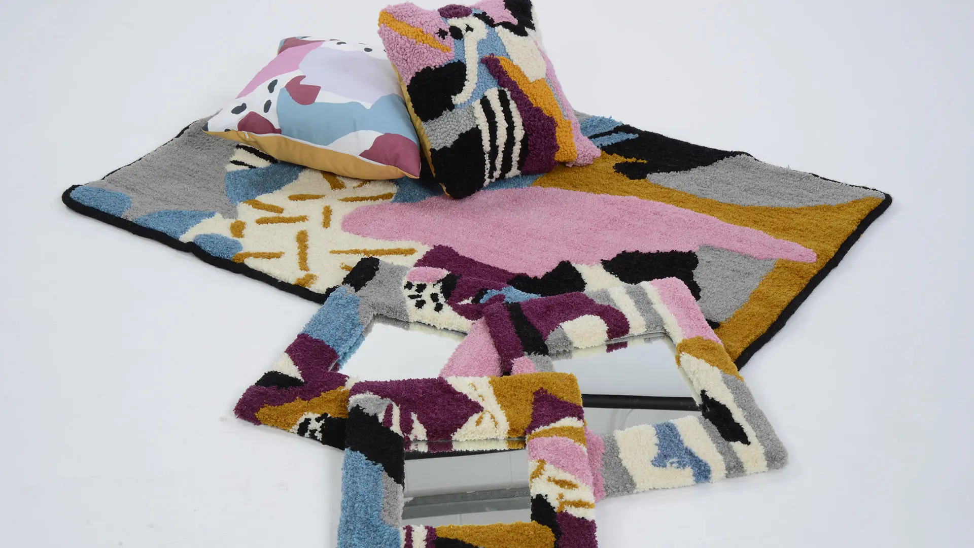 Tufted collection of home accessories by textile student Mandy Bevington