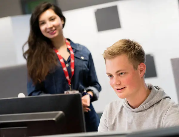 student being observed whilst working on a computer