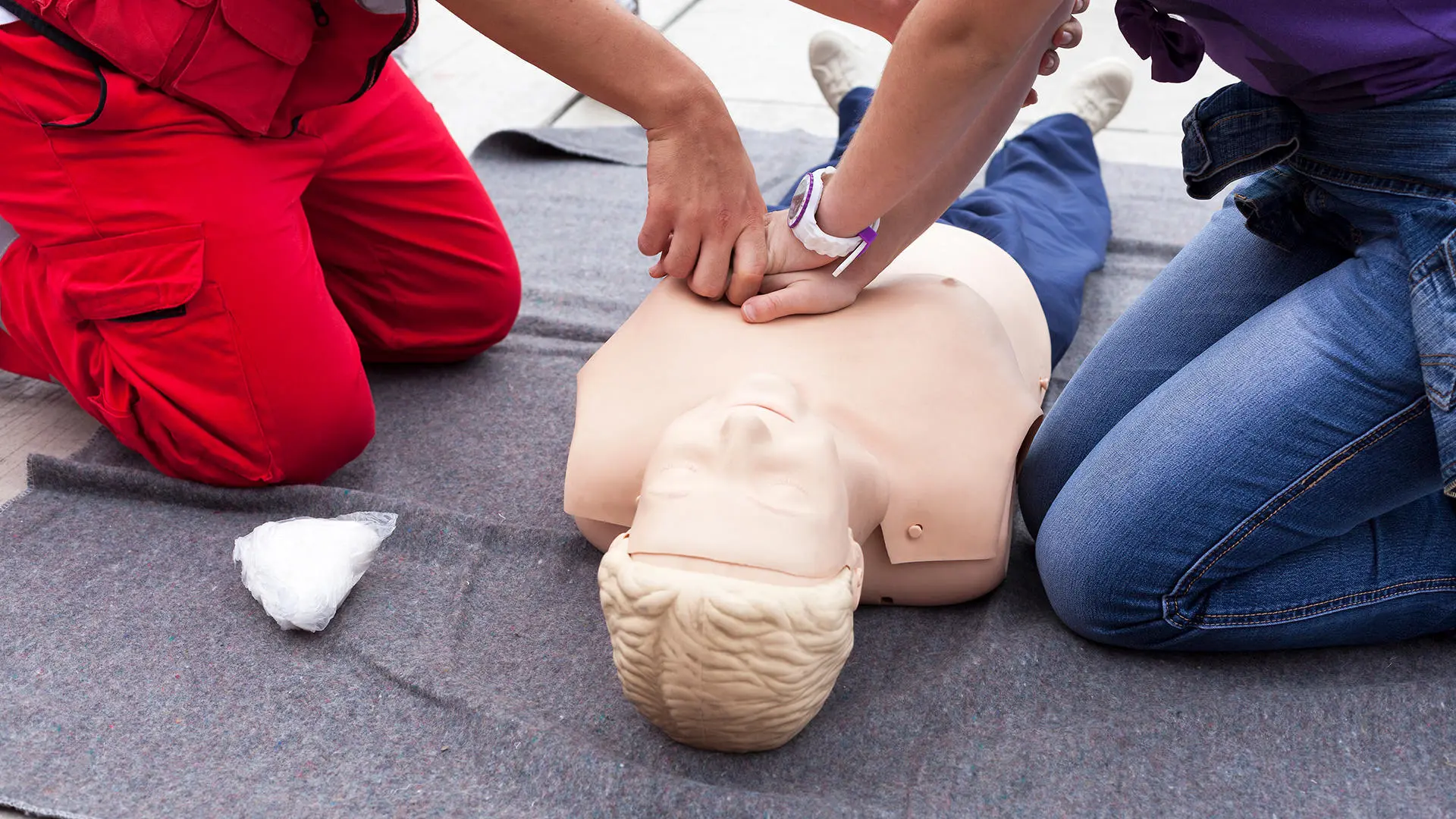 CPR being performed on a mannequin