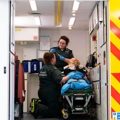 Paramedic Science students learning in the simulation suite