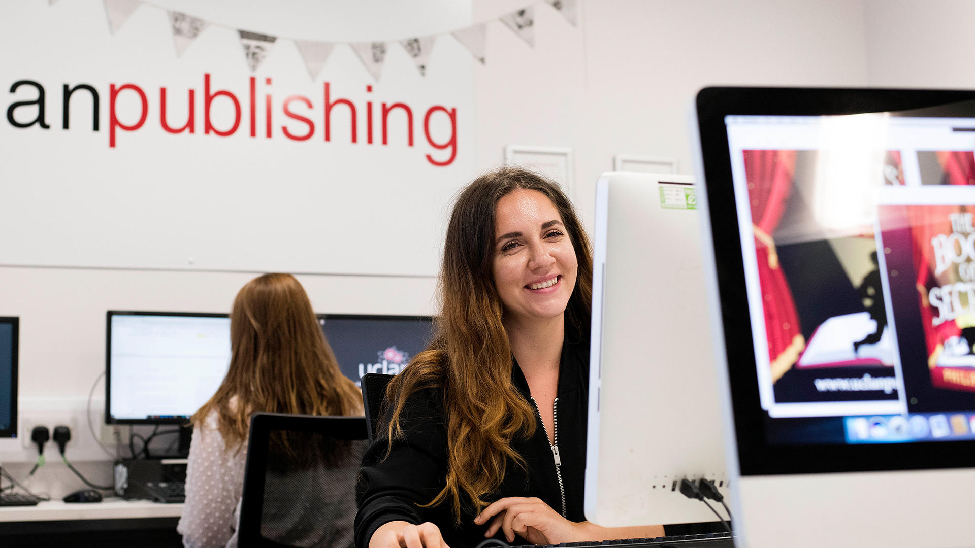 students working in uclan publishing on computers