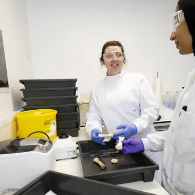 Students in Forensic Anthropology Laboratory