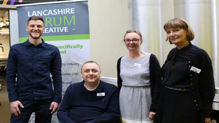 Rory Southworth, Laurie Smith, Juliane Lowe and Elena Vasilieva from the Lancashire Forum Creative team