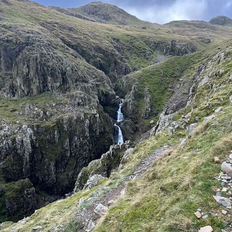 In the Lake District we hiked past the Dungeon Ghyll waterfalls at Langdale.