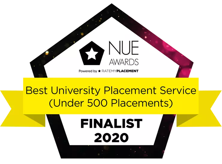 Best University Placement Service (Under 500 Placements) finalist 2020 badge