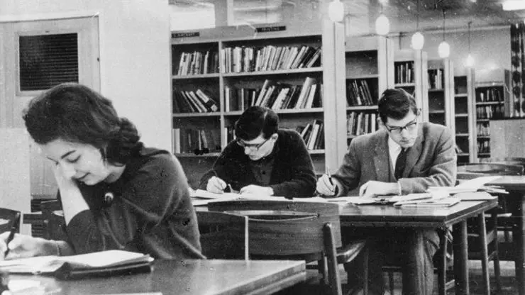 Students studying in the Library in the 1960s