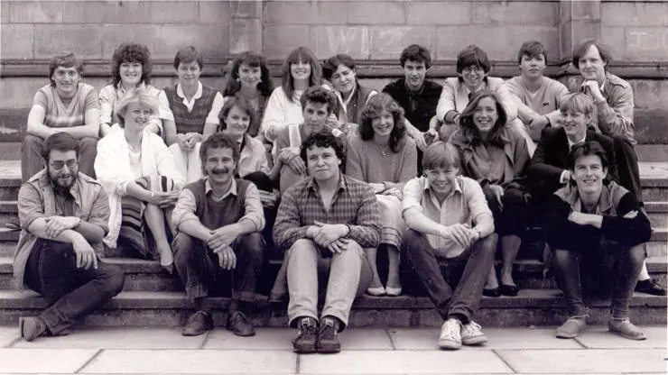 A group of students from the 1980s