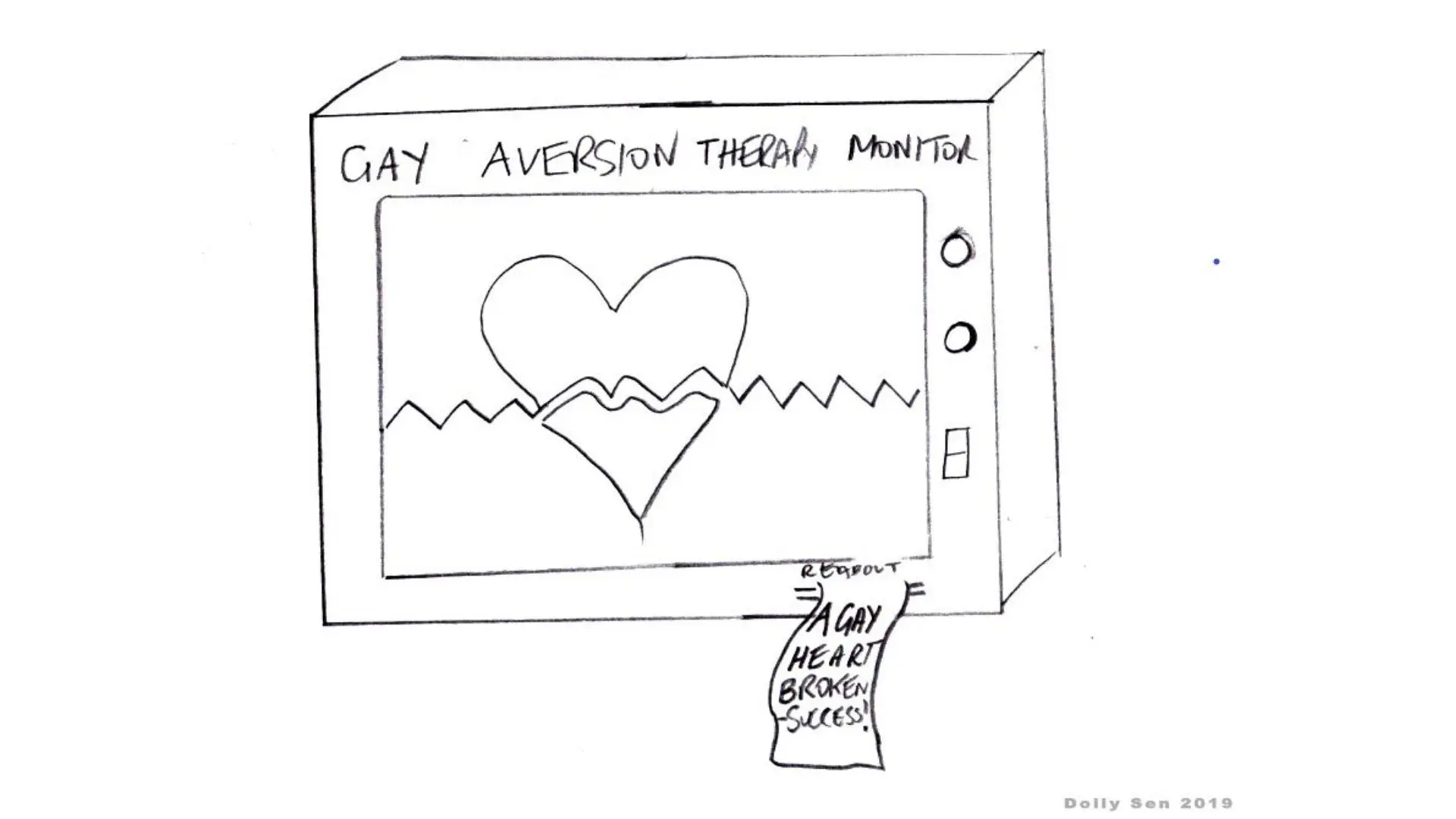 drawing of a monitor for gay aversion research