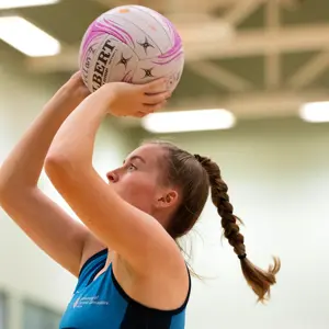 Student throwing a netball