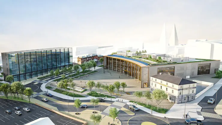 CGI of the Student Centre and University Square