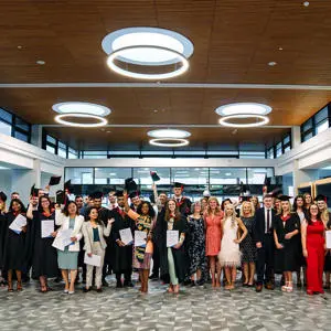 Group photo of the students on the Dean's list in the Lancashire School of Business and Enterprise