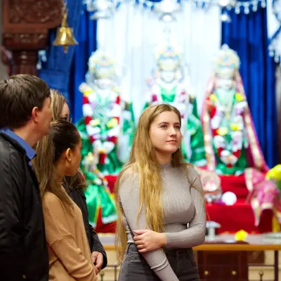 Students visiting a religious temple
