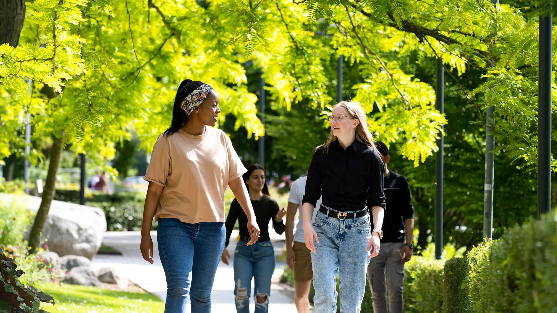 Students walking on Preston Campus