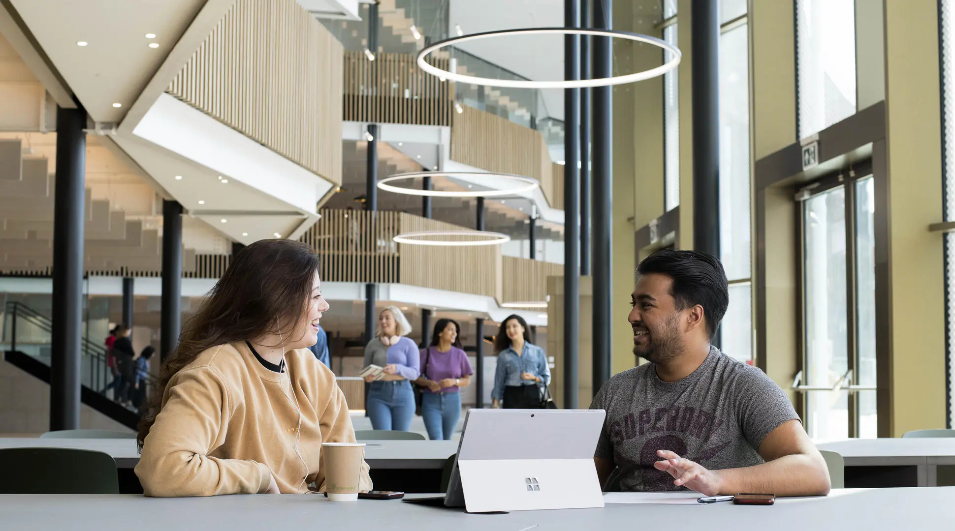 Students chatting in the Student Centre