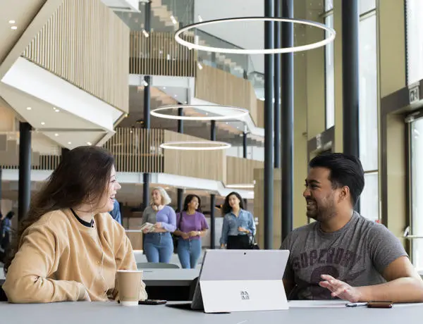 Students chatting in the Student Centre