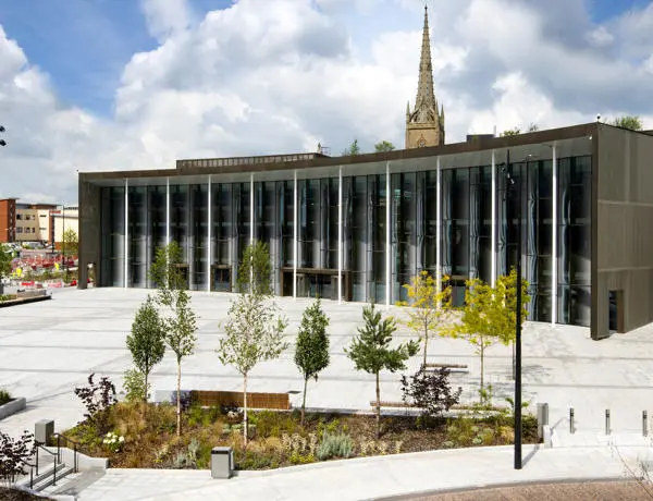 View across the University Square to the Student Centre