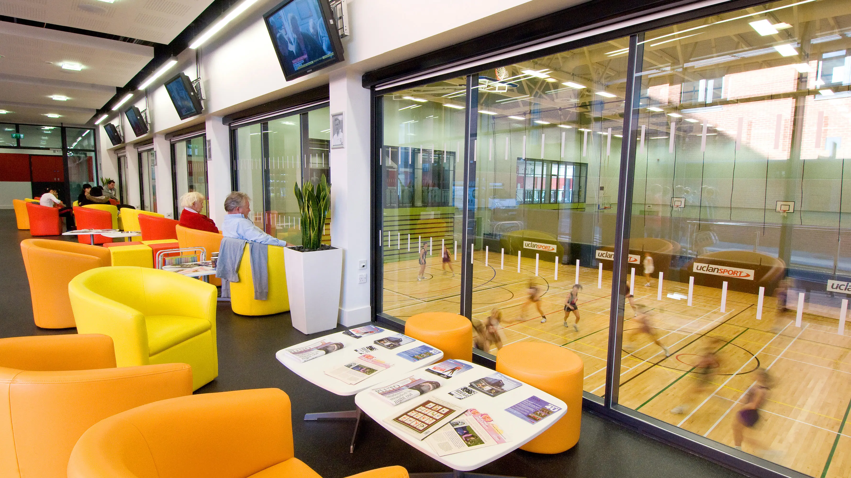 Sports hall viewing area in Sir Tom Finney Sports Centre
