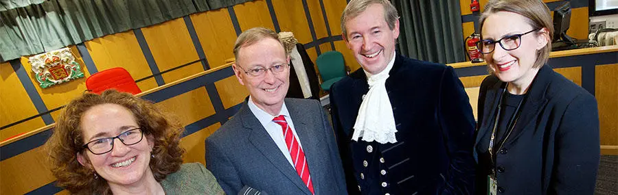 From L-R Jane Anthony, Dean of the Lancashire Law School; His Honour Judge Mark Brown;*