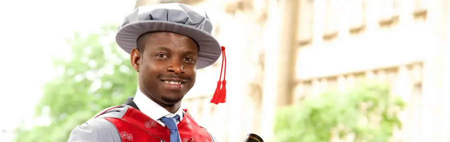 Graduate Samuel Ujewe who has had a very successful year which culminated in his PhD.