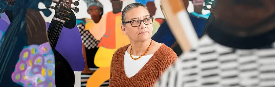 Professor Lubaina Himid who has been shortlisted for the Turner Prize. Photo credit: Adrian Sherratt