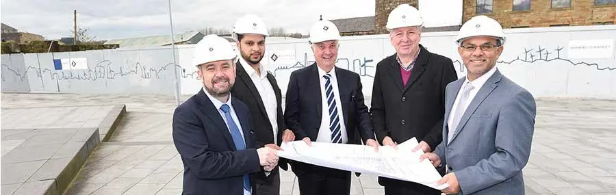 UCLan, Burnley Council and Barnfield Construction representatives*