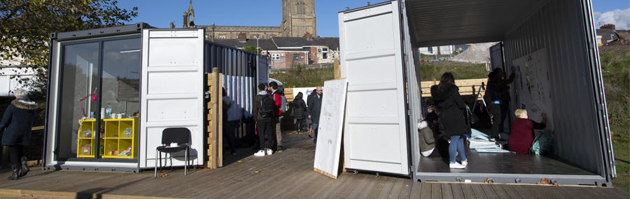 Over 50 students from the BA (Hons) Art and Design FDE programme drew in and on former containers