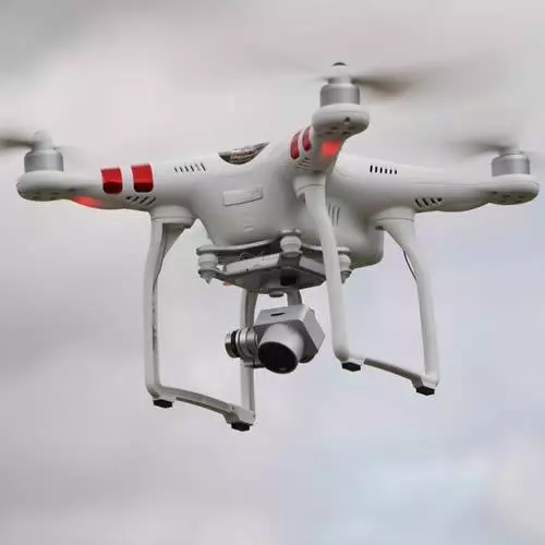 A DJI quadcopter drone in use for training