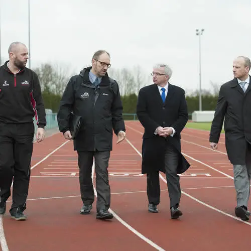 Mark Menzies MP on a tour of the UCLan Sports Arena