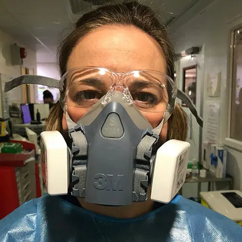 Amy Parkes in PPE