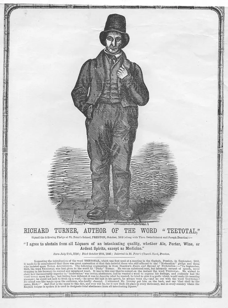 Temperance advocate Dicky Turner who invented the word 'tee-total.'