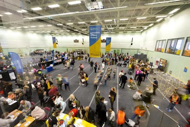 The science showfloor in the Sir Tom Finney Sports Centre