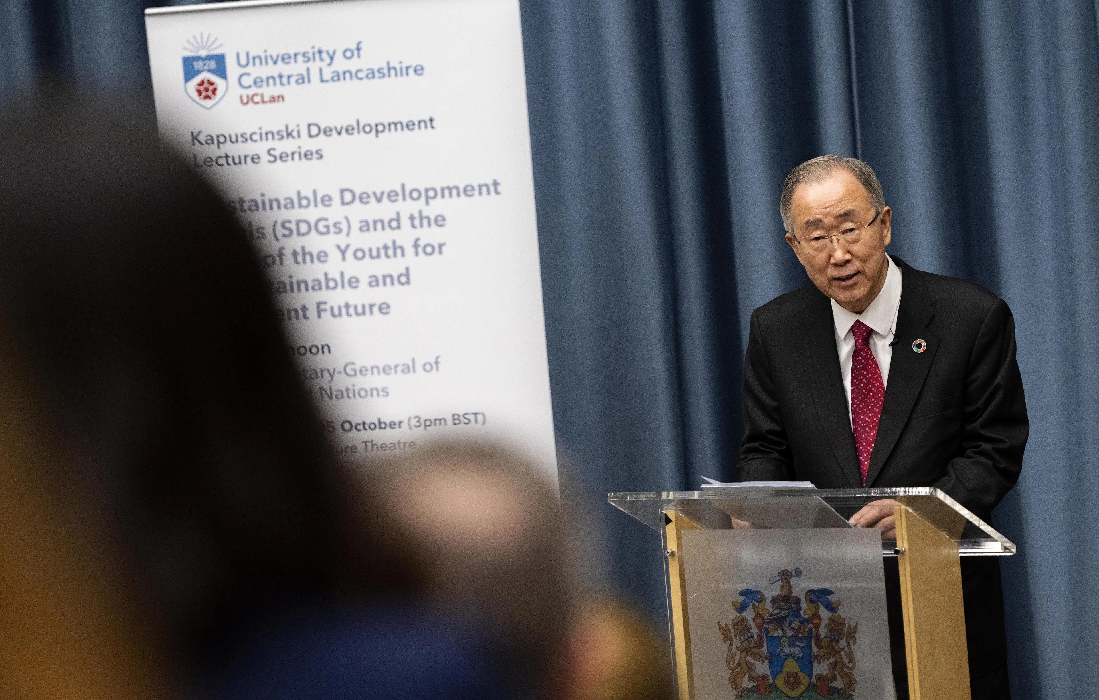 Ban Ki-moon at a lecturn