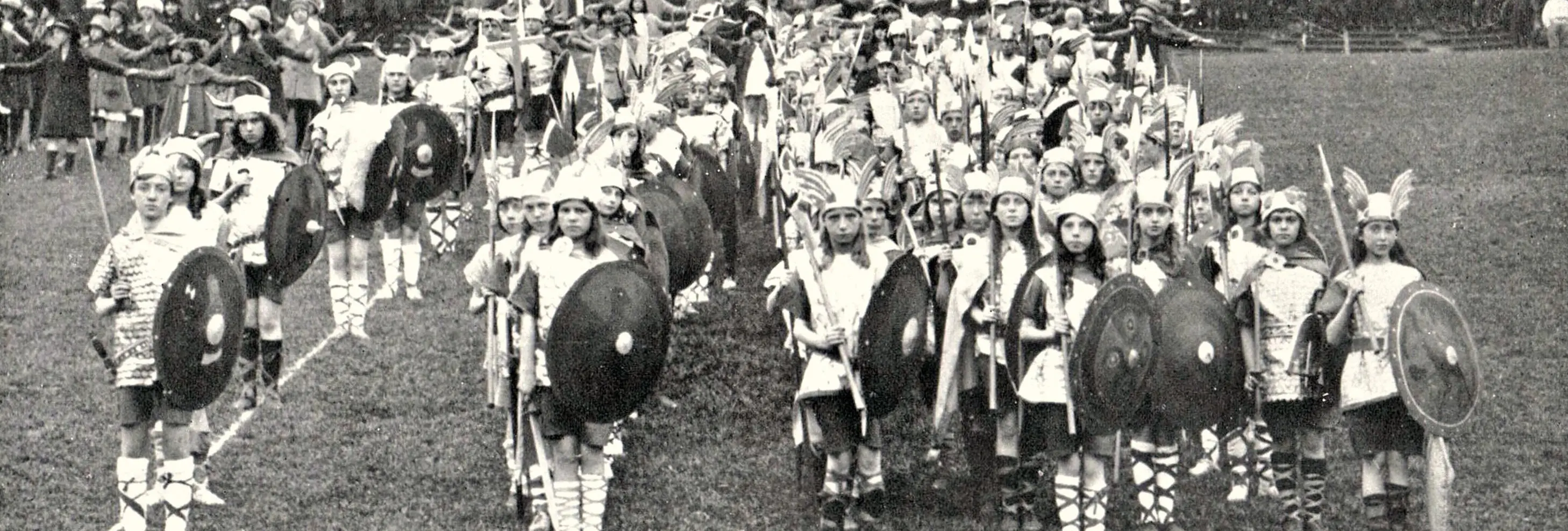 Children taking part the 1922 Guild Pageant in Avenham Park. Copyright Preston Digital Archive