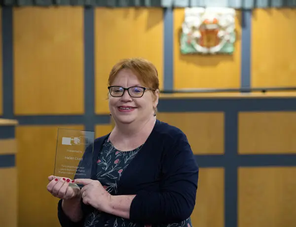 Helen Codd, Professor of Law and Social Justice, with her Multi-Agency Public Protection Arrangements’ Award