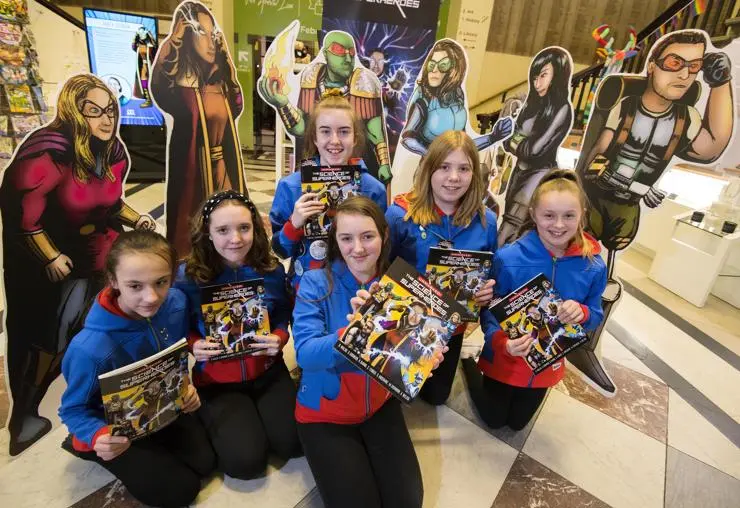 A group of guides at the Science of Superheroes book launch.