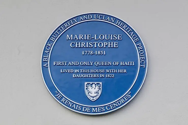 Blue plaque dedicated to Marie-Louise Christophe at 5 Exmouth Place, Hastings