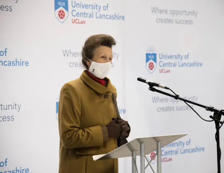 HRH Princess Anne giving a speech at the opening of the occupational therapy suites