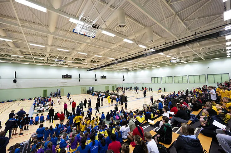 Children in the sports hall