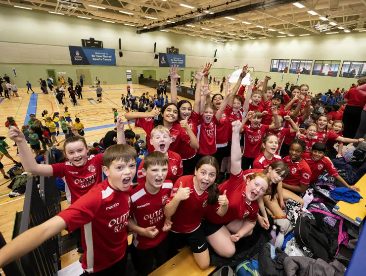 Broughton-in-Amounderness pupils cheering