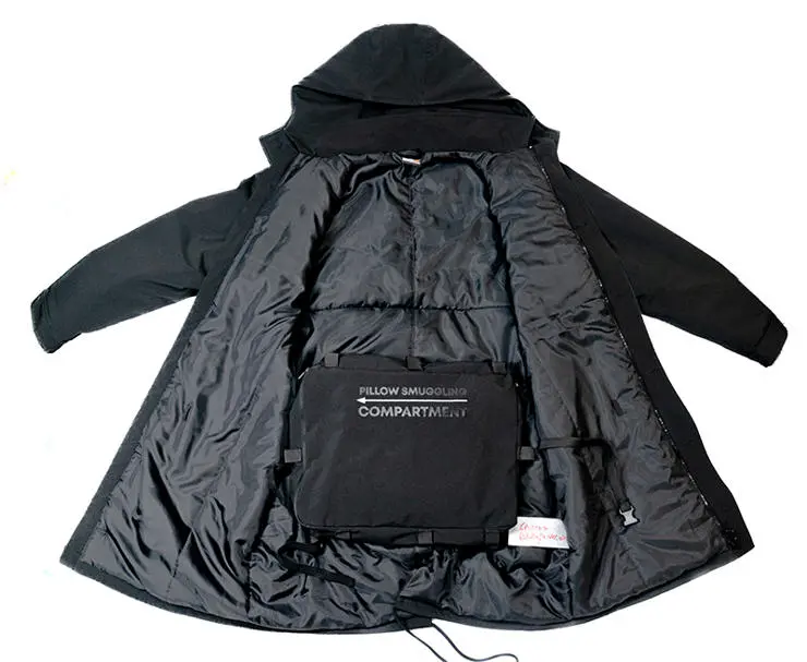 The inside of the Levitex Pillow Smuggler jacket