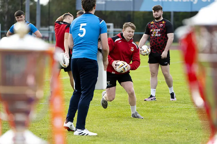 UCLan foundation sports coaching and performance student Kieran Lewis who is part of the Wales Men’s Rugby League training squad. 